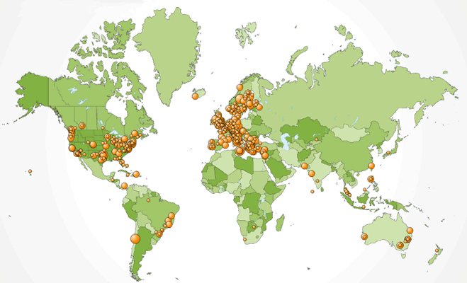 Γεωγραφική κατανομή των επισκεπτών του site μας. - (c) greekdragster.com